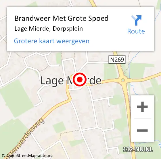 Locatie op kaart van de 112 melding: Brandweer Met Grote Spoed Naar Lage Mierde, Dorpsplein op 13 november 2024 14:37