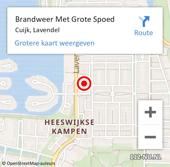 Locatie op kaart van de 112 melding: Brandweer Met Grote Spoed Naar Cuijk, Lavendel op 13 november 2024 15:28