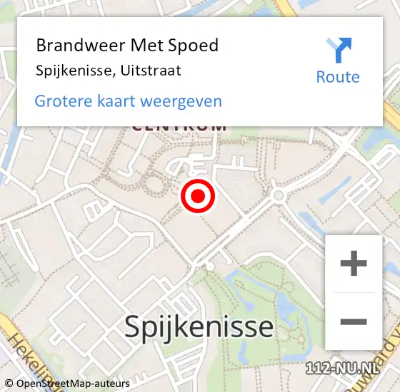 Locatie op kaart van de 112 melding: Brandweer Met Spoed Naar Spijkenisse, Uitstraat op 13 november 2024 15:40