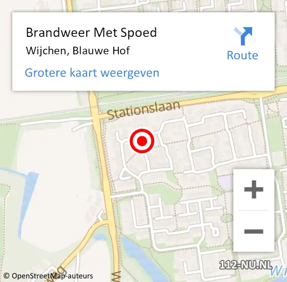 Locatie op kaart van de 112 melding: Brandweer Met Spoed Naar Wijchen, Blauwe Hof op 13 november 2024 15:56