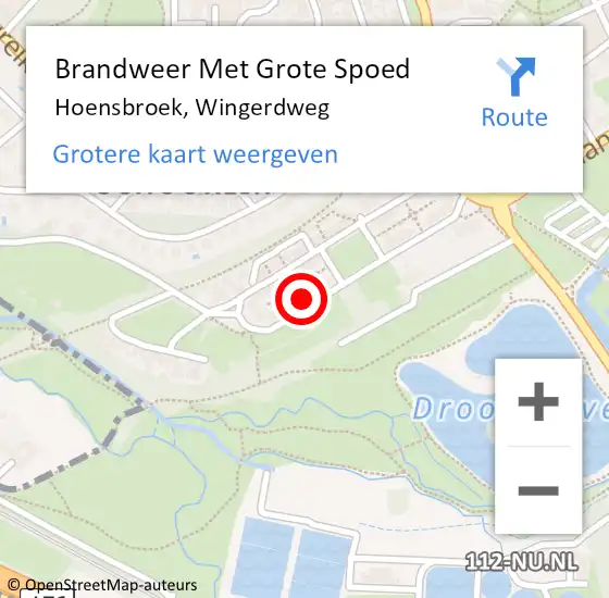 Locatie op kaart van de 112 melding: Brandweer Met Grote Spoed Naar Hoensbroek, Wingerdweg op 13 november 2024 16:04