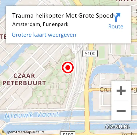 Locatie op kaart van de 112 melding: Trauma helikopter Met Grote Spoed Naar Amsterdam, Funenpark op 13 november 2024 16:17