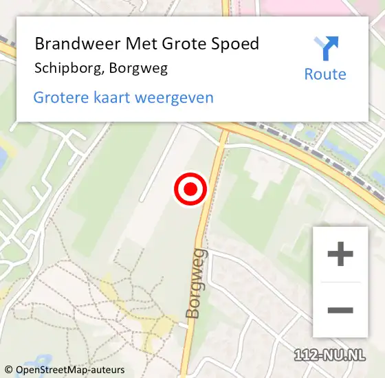 Locatie op kaart van de 112 melding: Brandweer Met Grote Spoed Naar Schipborg, Borgweg op 26 oktober 2014 22:01