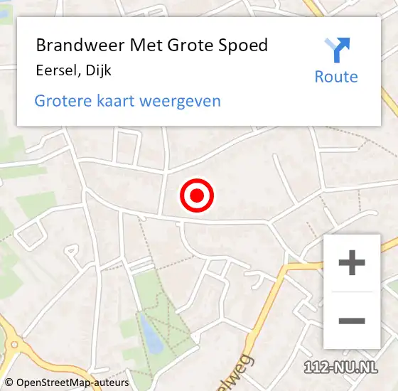 Locatie op kaart van de 112 melding: Brandweer Met Grote Spoed Naar Eersel, Dijk op 13 november 2024 16:26