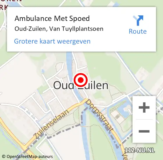 Locatie op kaart van de 112 melding: Ambulance Met Spoed Naar Oud-Zuilen, Van Tuyllplantsoen op 18 oktober 2013 20:50
