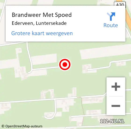 Locatie op kaart van de 112 melding: Brandweer Met Spoed Naar Ederveen, Luntersekade op 13 november 2024 16:31