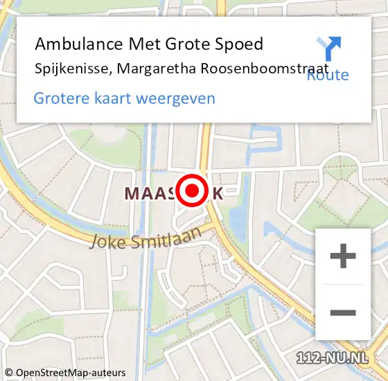 Locatie op kaart van de 112 melding: Ambulance Met Grote Spoed Naar Spijkenisse, Margaretha Roosenboomstraat op 13 november 2024 17:15