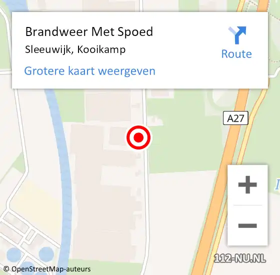 Locatie op kaart van de 112 melding: Brandweer Met Spoed Naar Sleeuwijk, Kooikamp op 13 november 2024 17:39