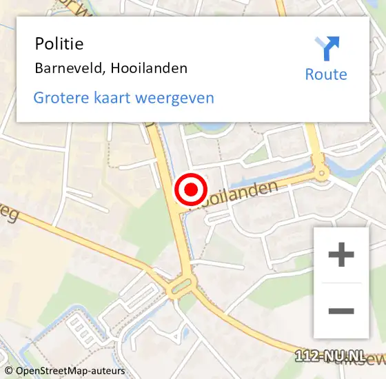 Locatie op kaart van de 112 melding: Politie Barneveld, Hooilanden op 13 november 2024 17:56