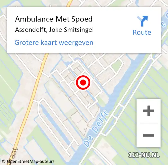 Locatie op kaart van de 112 melding: Ambulance Met Spoed Naar Assendelft, Joke Smitsingel op 13 november 2024 19:09