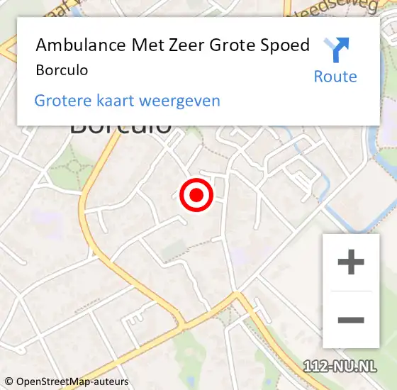 Locatie op kaart van de 112 melding: Ambulance Met Zeer Grote Spoed Naar Borculo op 13 november 2024 19:26