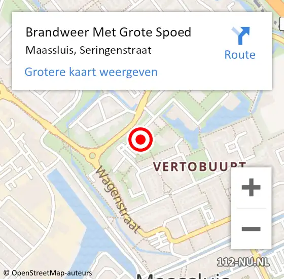 Locatie op kaart van de 112 melding: Brandweer Met Grote Spoed Naar Maassluis, Seringenstraat op 13 november 2024 19:47