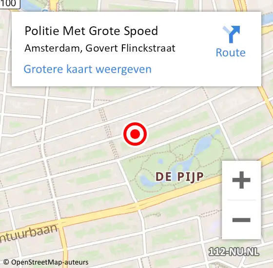 Locatie op kaart van de 112 melding: Politie Met Grote Spoed Naar Amsterdam, Govert Flinckstraat op 13 november 2024 20:03