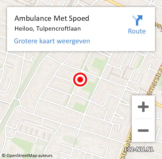 Locatie op kaart van de 112 melding: Ambulance Met Spoed Naar Heiloo, Tulpencroftlaan op 13 november 2024 21:35