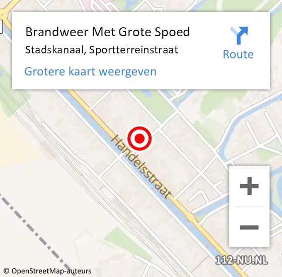 Locatie op kaart van de 112 melding: Brandweer Met Grote Spoed Naar Stadskanaal, Sportterreinstraat op 13 november 2024 21:53