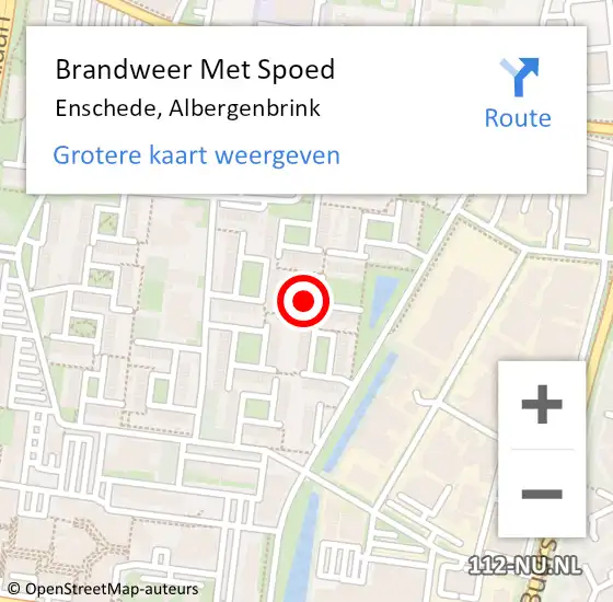 Locatie op kaart van de 112 melding: Brandweer Met Spoed Naar Enschede, Albergenbrink op 13 november 2024 21:58