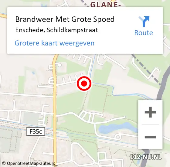 Locatie op kaart van de 112 melding: Brandweer Met Grote Spoed Naar Enschede, Schildkampstraat op 13 november 2024 22:26