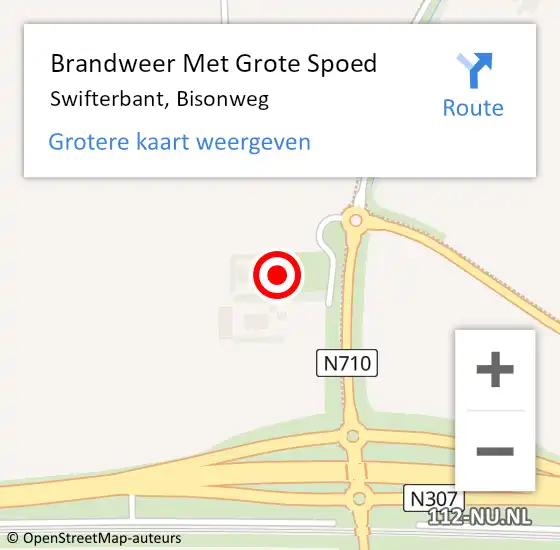 Locatie op kaart van de 112 melding: Brandweer Met Grote Spoed Naar Swifterbant, Bisonweg op 13 november 2024 22:50