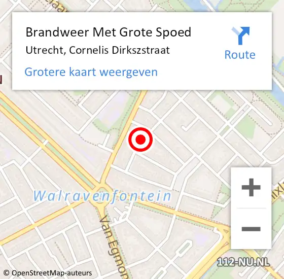 Locatie op kaart van de 112 melding: Brandweer Met Grote Spoed Naar Utrecht, Cornelis Dirkszstraat op 14 november 2024 01:10