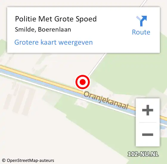 Locatie op kaart van de 112 melding: Politie Met Grote Spoed Naar Smilde, Boerenlaan op 14 november 2024 02:53