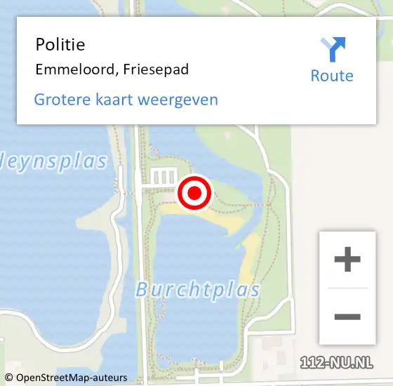 Locatie op kaart van de 112 melding: Politie Emmeloord, Friesepad op 14 november 2024 05:58