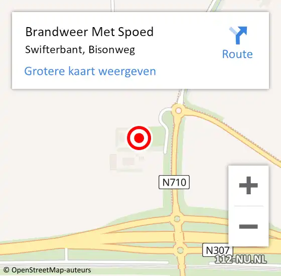 Locatie op kaart van de 112 melding: Brandweer Met Spoed Naar Swifterbant, Bisonweg op 14 november 2024 06:53