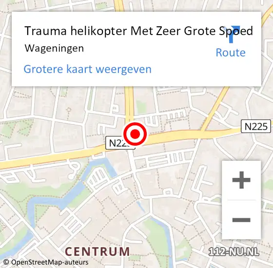 Locatie op kaart van de 112 melding: Trauma helikopter Met Zeer Grote Spoed Naar Wageningen op 14 november 2024 08:00