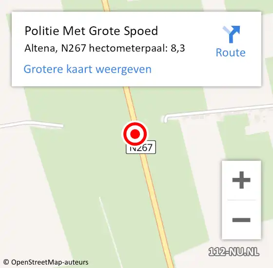 Locatie op kaart van de 112 melding: Politie Met Grote Spoed Naar Altena, N267 hectometerpaal: 8,3 op 14 november 2024 08:12