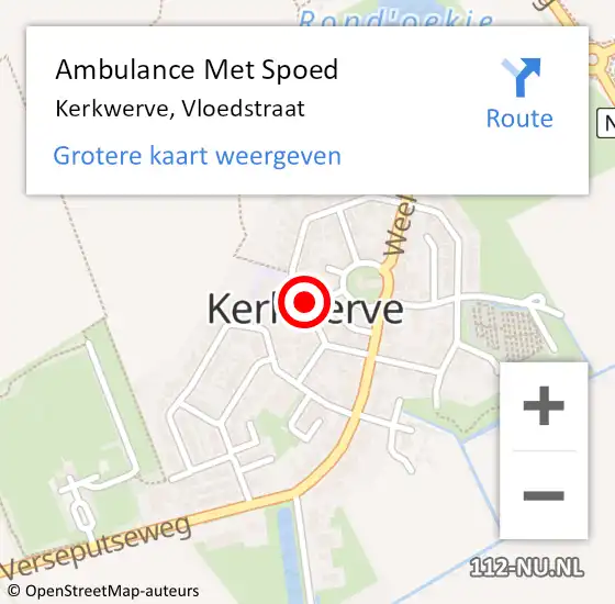 Locatie op kaart van de 112 melding: Ambulance Met Spoed Naar Kerkwerve, Vloedstraat op 18 oktober 2013 20:58