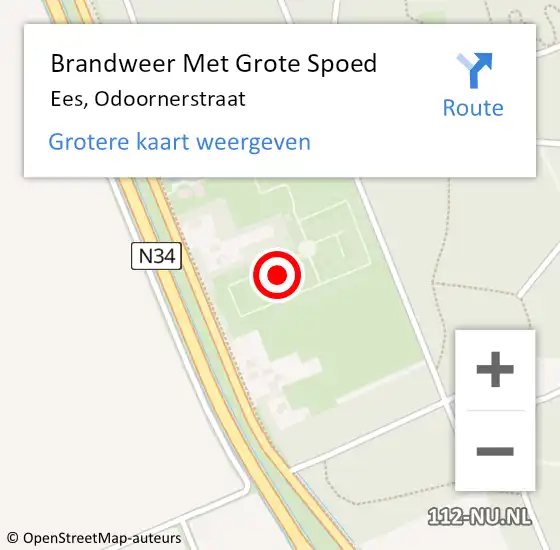 Locatie op kaart van de 112 melding: Brandweer Met Grote Spoed Naar Ees, Odoornerstraat op 14 november 2024 08:45