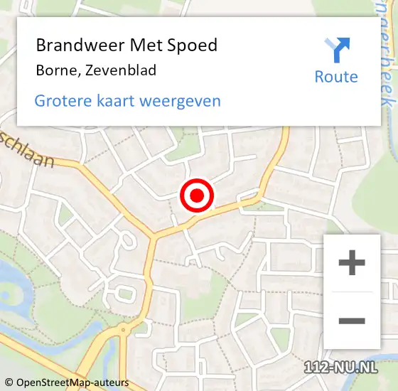 Locatie op kaart van de 112 melding: Brandweer Met Spoed Naar Borne, Zevenblad op 14 november 2024 09:02