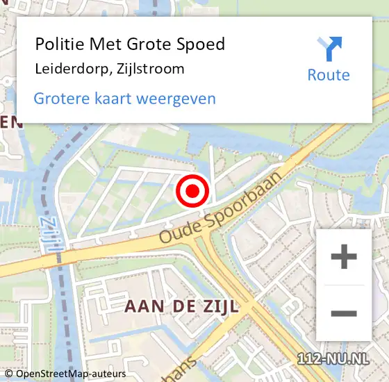 Locatie op kaart van de 112 melding: Politie Met Grote Spoed Naar Leiderdorp, Zijlstroom op 14 november 2024 09:09