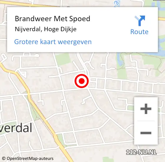 Locatie op kaart van de 112 melding: Brandweer Met Spoed Naar Nijverdal, Hoge Dijkje op 14 november 2024 09:15