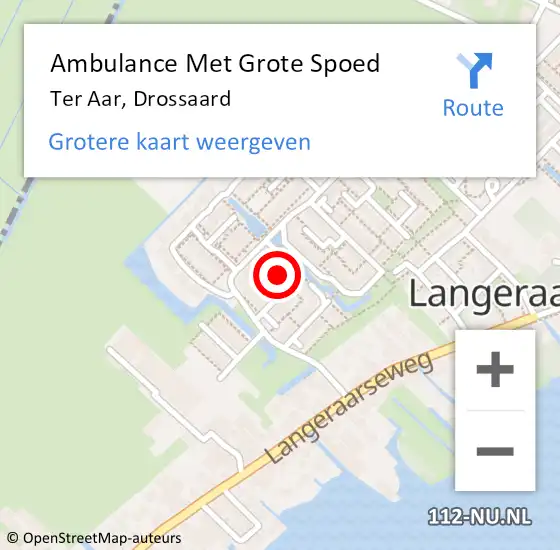 Locatie op kaart van de 112 melding: Ambulance Met Grote Spoed Naar Ter Aar, Drossaard op 14 november 2024 09:24