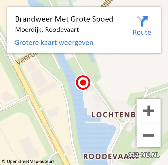 Locatie op kaart van de 112 melding: Brandweer Met Grote Spoed Naar Moerdijk, Roodevaart op 14 november 2024 10:06