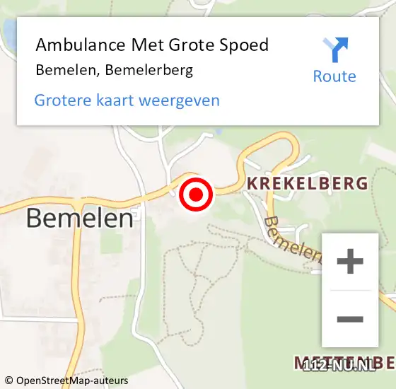 Locatie op kaart van de 112 melding: Ambulance Met Grote Spoed Naar Bemelen, Bemelerberg op 27 oktober 2014 00:33
