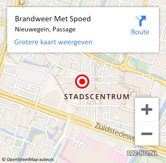 Locatie op kaart van de 112 melding: Brandweer Met Spoed Naar Nieuwegein, Passage op 14 november 2024 10:08