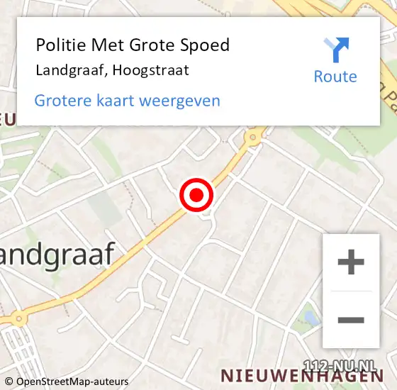 Locatie op kaart van de 112 melding: Politie Met Grote Spoed Naar Landgraaf, Hoogstraat op 14 november 2024 10:28