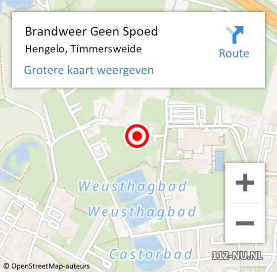 Locatie op kaart van de 112 melding: Brandweer Geen Spoed Naar Hengelo, Timmersweide op 14 november 2024 11:23