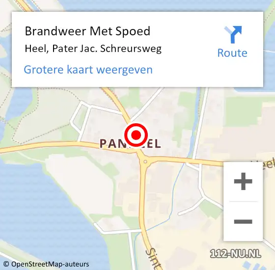 Locatie op kaart van de 112 melding: Brandweer Met Spoed Naar Heel, Pater Jac. Schreursweg op 14 november 2024 12:23