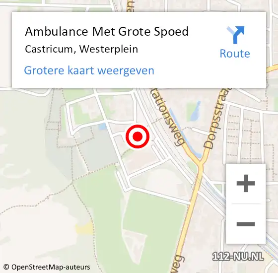 Locatie op kaart van de 112 melding: Ambulance Met Grote Spoed Naar Castricum, Westerplein op 14 november 2024 12:48