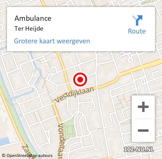 Locatie op kaart van de 112 melding: Ambulance Ter Heijde op 14 november 2024 13:00