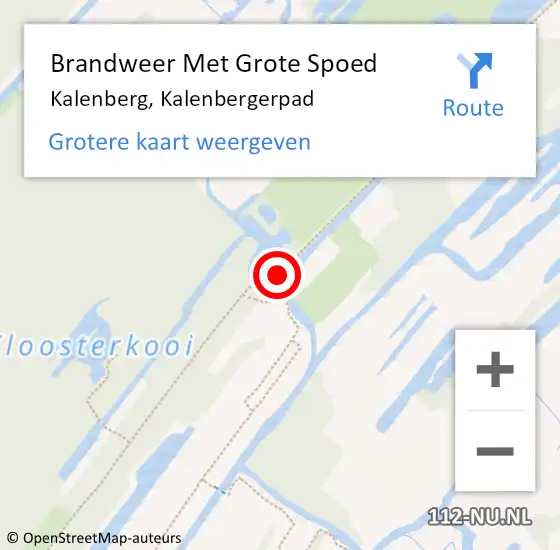 Locatie op kaart van de 112 melding: Brandweer Met Grote Spoed Naar Kalenberg, Kalenbergerpad op 27 oktober 2014 01:37
