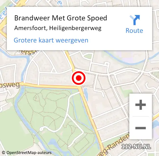 Locatie op kaart van de 112 melding: Brandweer Met Grote Spoed Naar Amersfoort, Heiligenbergerweg op 14 november 2024 13:16