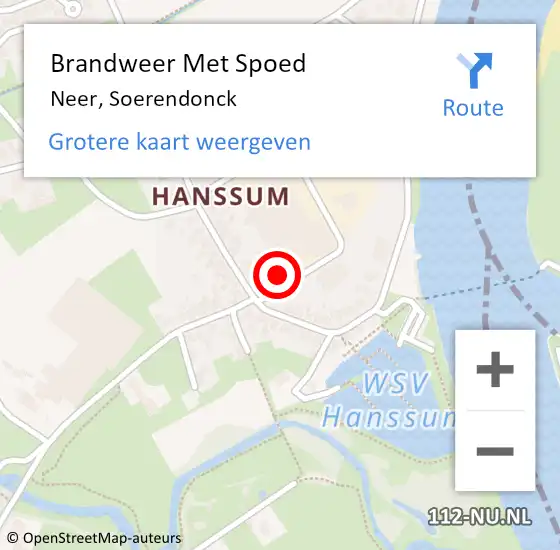 Locatie op kaart van de 112 melding: Brandweer Met Spoed Naar Neer, Soerendonck op 14 november 2024 13:59