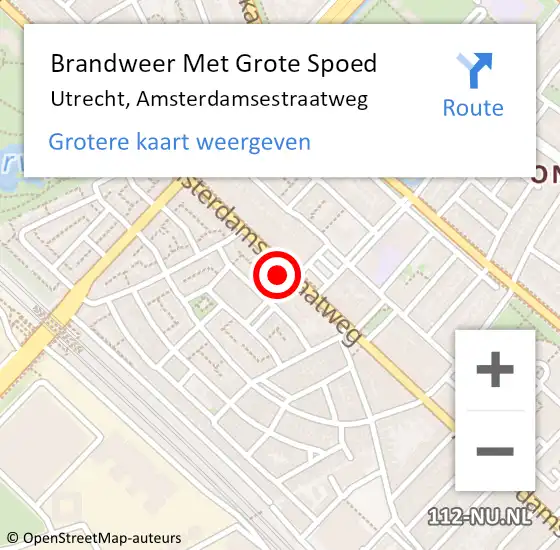 Locatie op kaart van de 112 melding: Brandweer Met Grote Spoed Naar Utrecht, Amsterdamsestraatweg op 14 november 2024 14:13