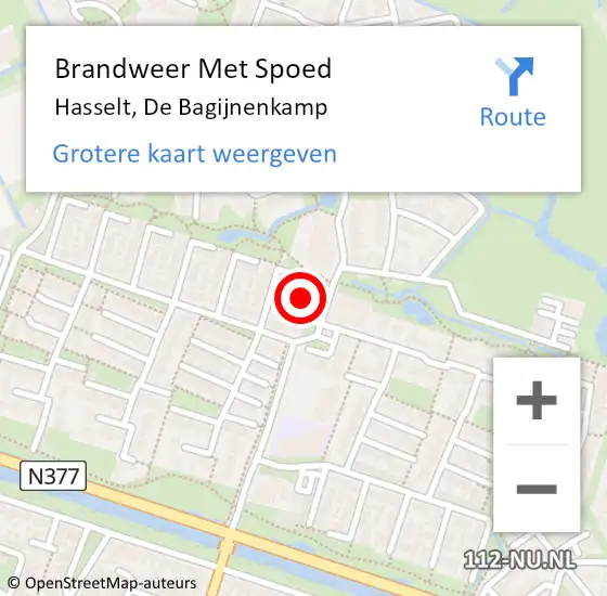 Locatie op kaart van de 112 melding: Brandweer Met Spoed Naar Hasselt, De Bagijnenkamp op 14 november 2024 14:23