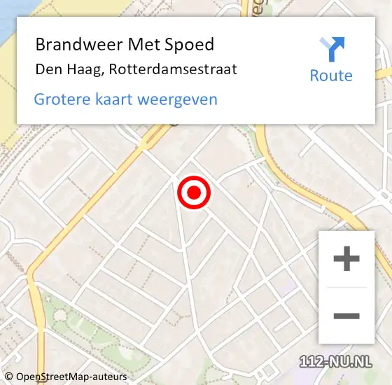 Locatie op kaart van de 112 melding: Brandweer Met Spoed Naar Den Haag, Rotterdamsestraat op 14 november 2024 14:35