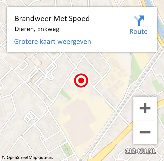 Locatie op kaart van de 112 melding: Brandweer Met Spoed Naar Dieren, Enkweg op 14 november 2024 14:45