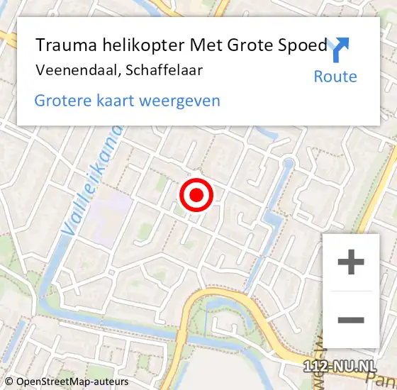 Locatie op kaart van de 112 melding: Trauma helikopter Met Grote Spoed Naar Veenendaal, Schaffelaar op 14 november 2024 15:00